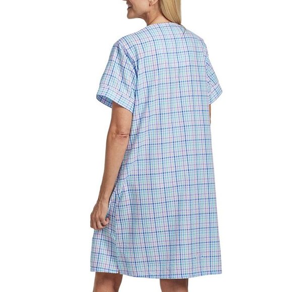 Miss Elaine Seersucker Robe Duster 3X - Picture 3 of 11